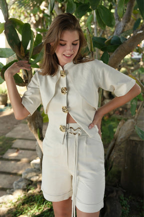 Salina Linen-blend Paperbag-waist Shorts