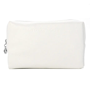Vegan Saffiano Leather Classic Cosmetic Bag with zipper