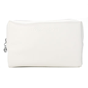 Vegan Saffiano Leather Classic Cosmetic Bag with zipper