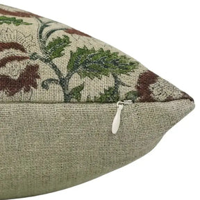 Vintage Hand Block Print Thick Linen Pillow Cover- Mandakini