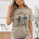 Of Course I Talk To God Western Cowboy Cross Graphic T-Shirt |