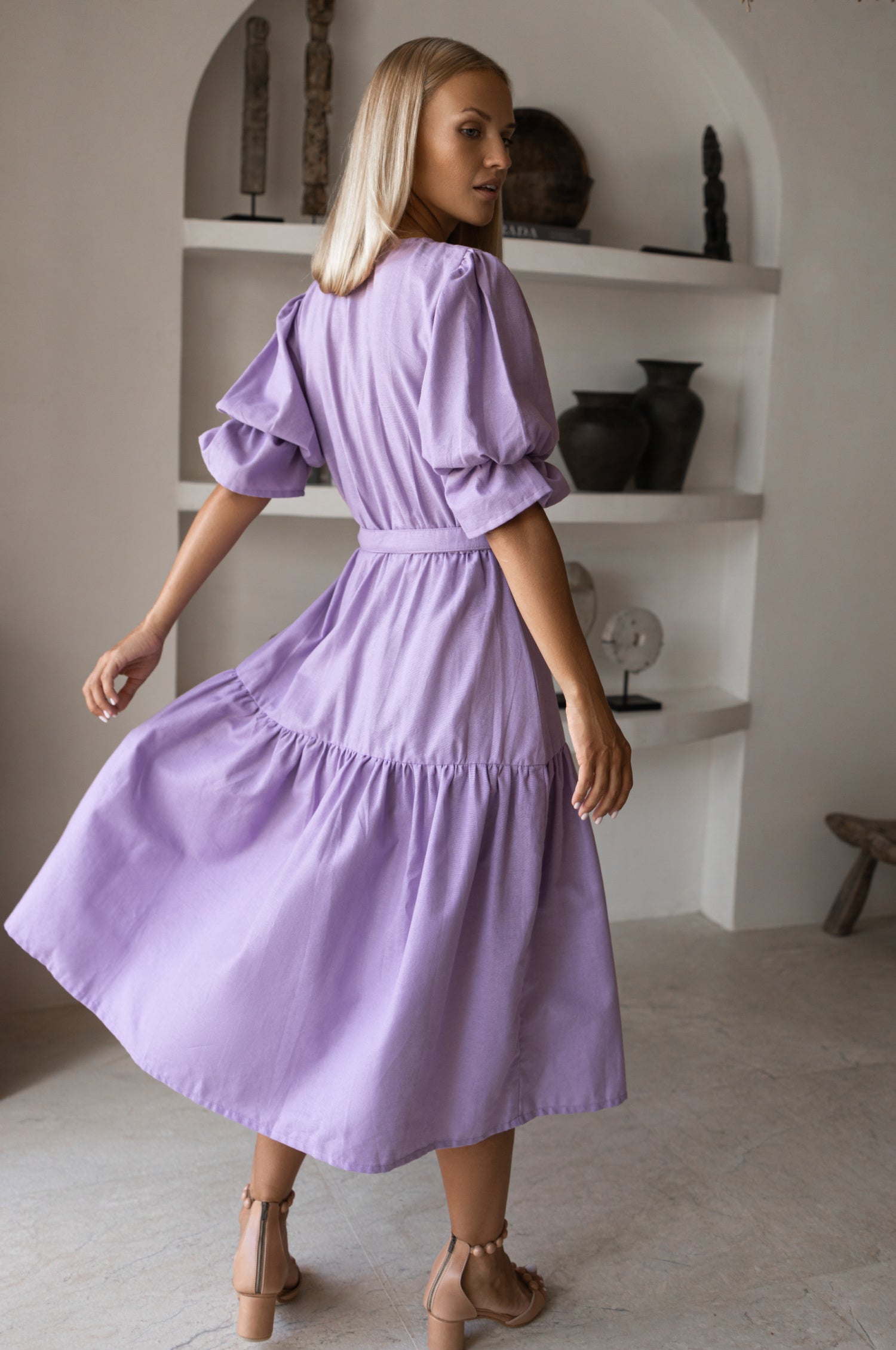 Peony Midi Dress - Lilac