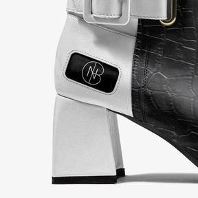 DNB Angeline Crocodile and Leather Ankle Boot