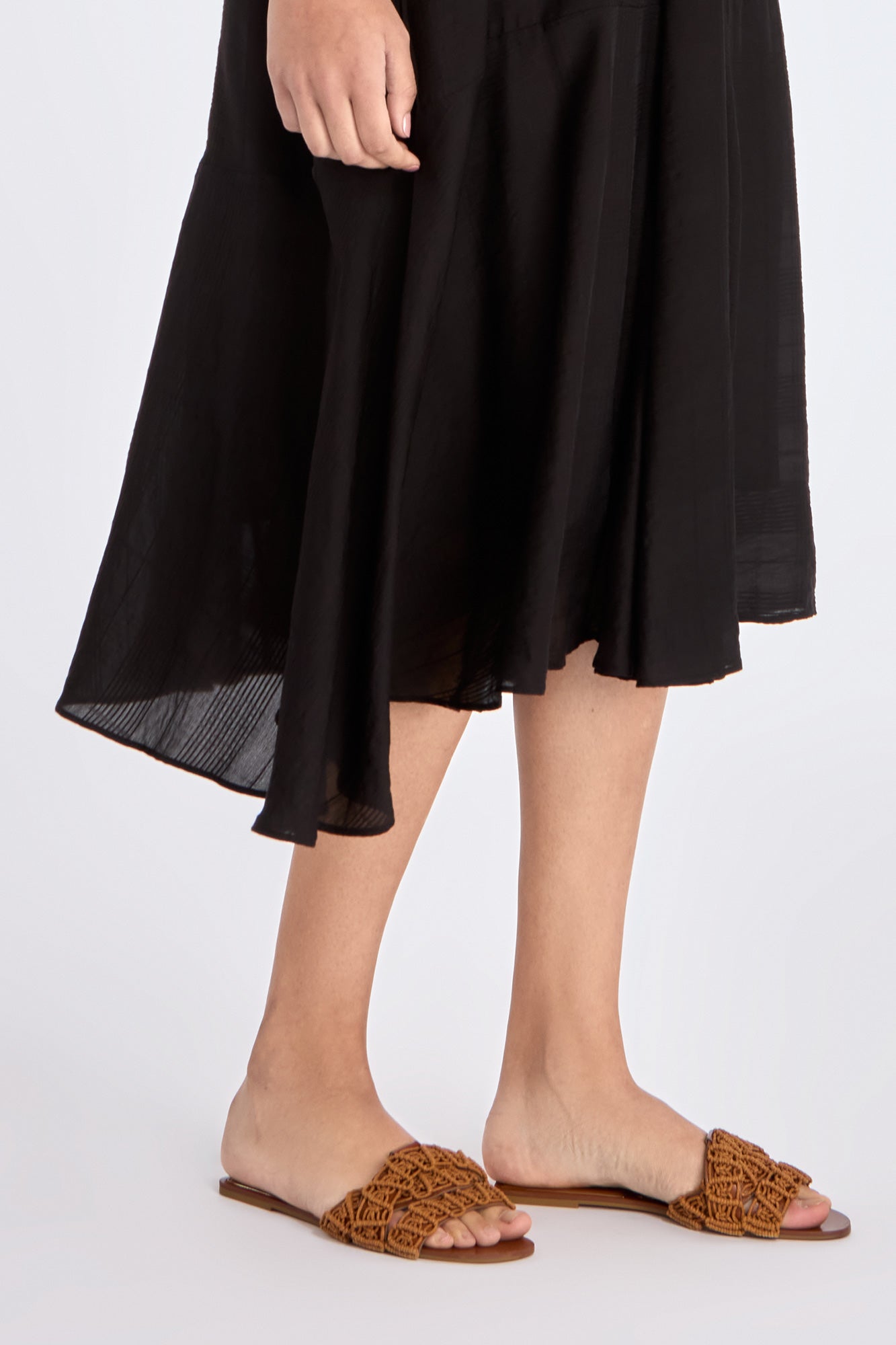 Lenox Godet Dress | Black