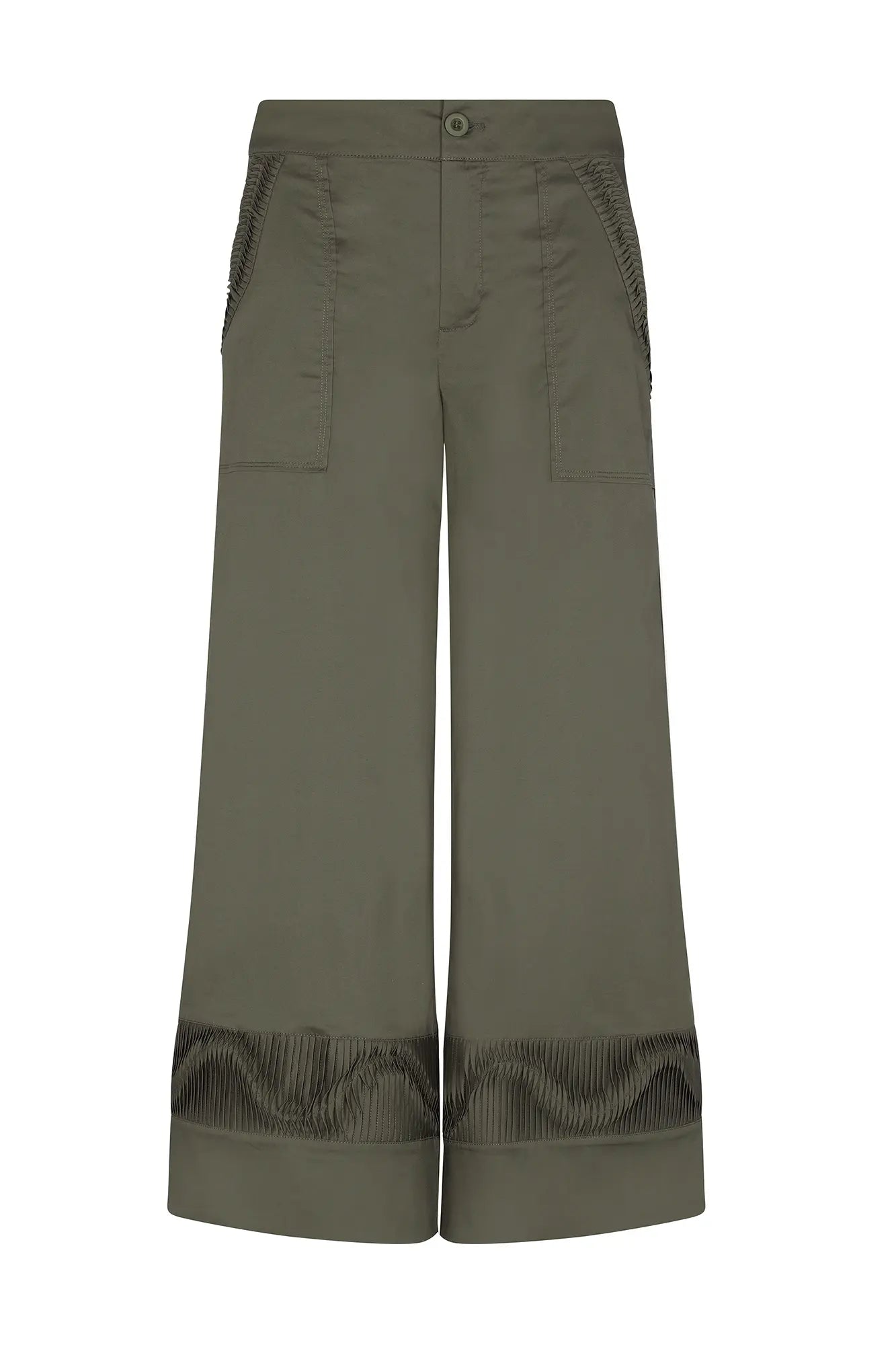 Viena Sculptural Hem Trouser | Olive