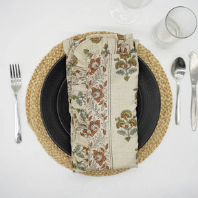 Decorative Block Print Cotton Frill Napkins Set of 4 – Traffic Light Border