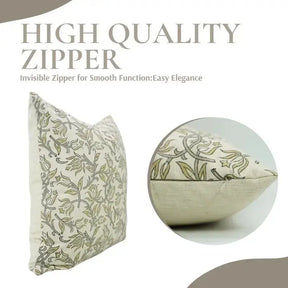 Unique Block Print Linen Blend Pillow Cover- Kamal Dutta