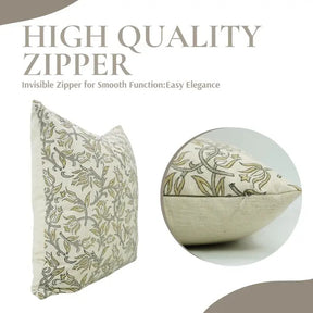 Unique Block Print Linen Blend Pillow Cover- Kamal Dutta