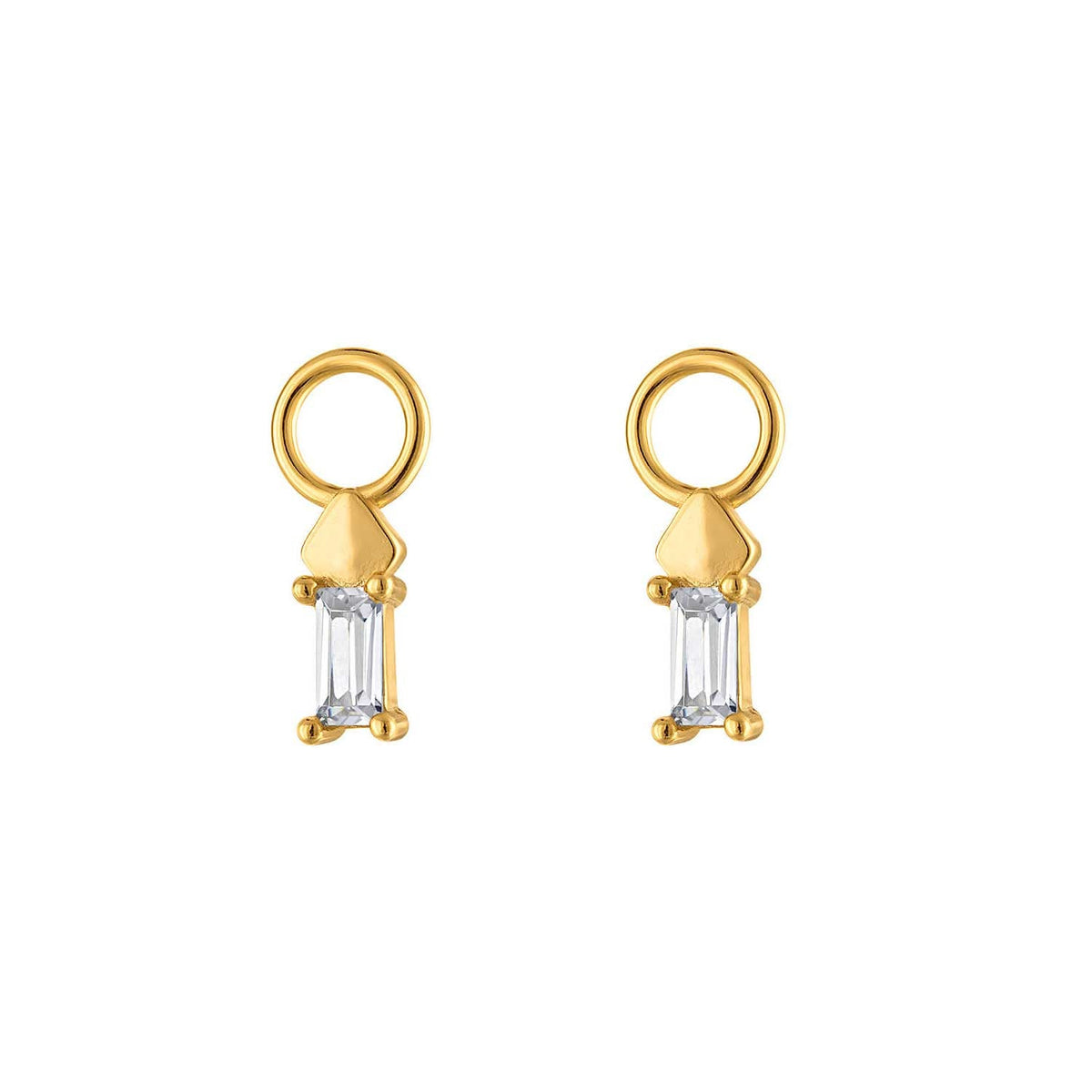 Single Short Baguette Earring Charm Accessory