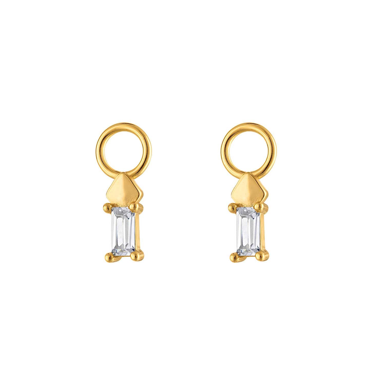 Single Short Baguette Earring Charm Accessory