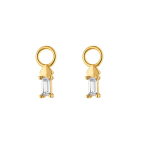Single Short Baguette Earring Charm Accessory