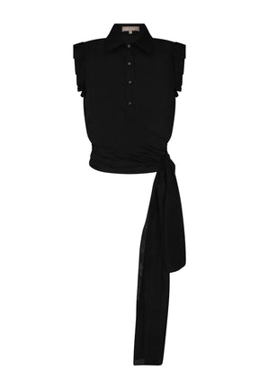 Harlow Wrap Blouse | Black