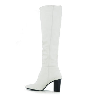 Chic White High-Top Boots Nasha