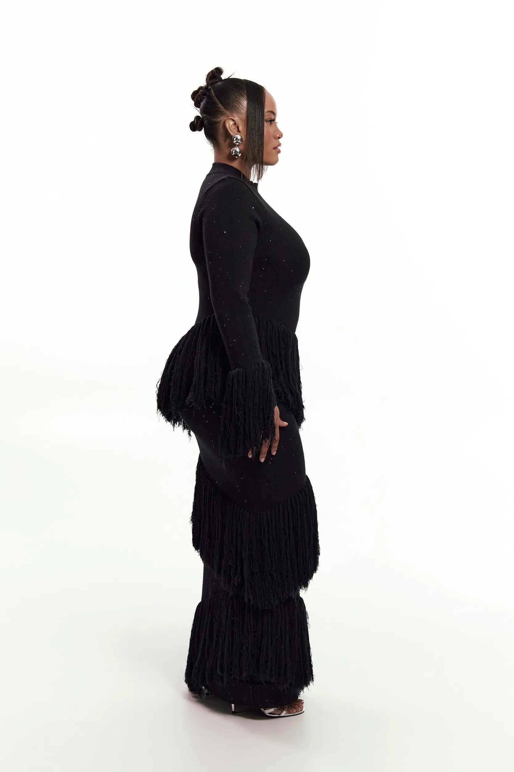 Eme Sequin Fringe Maxi Dress