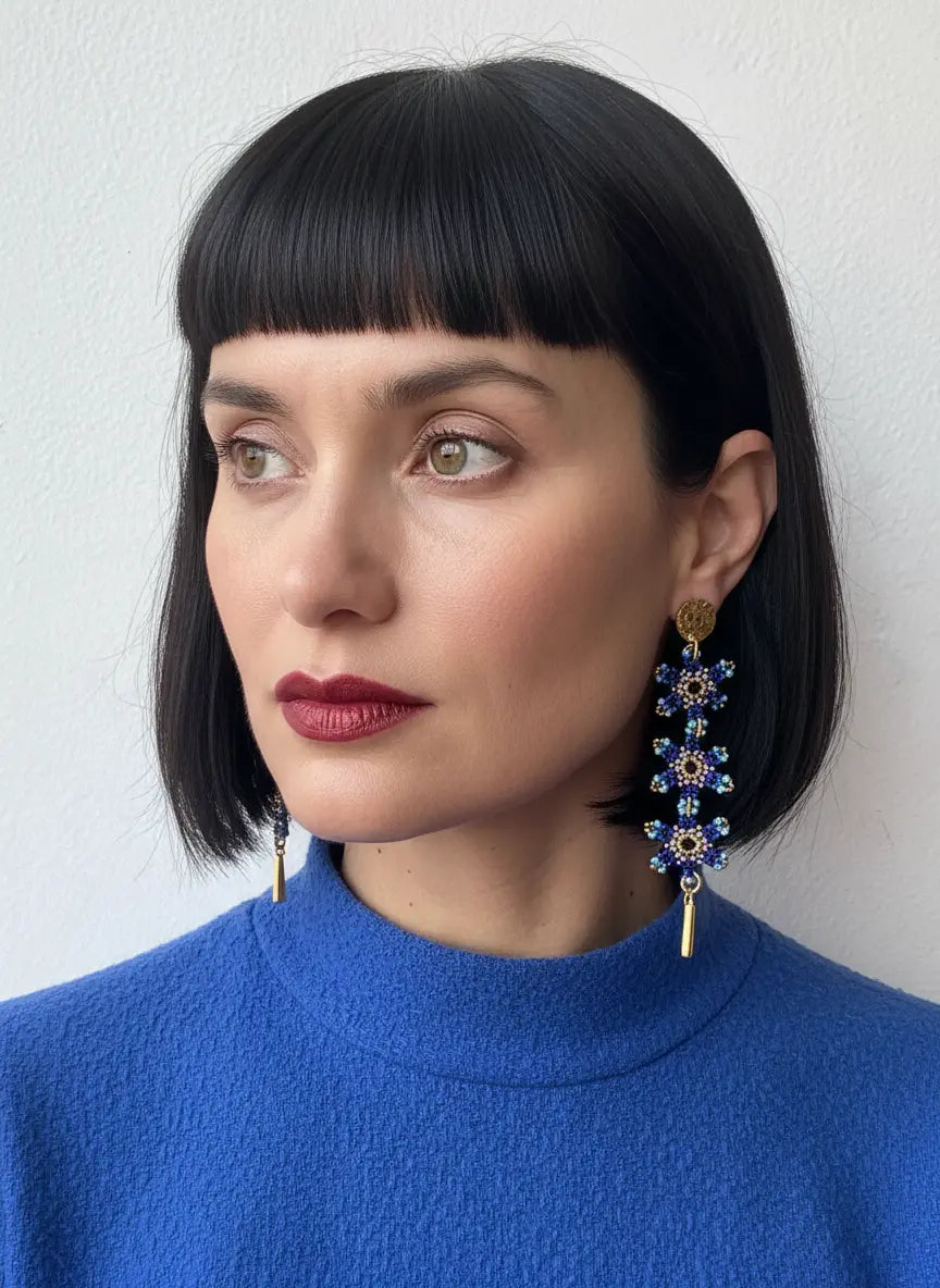 WATERFALL BLOSSOM 3 FLOWERS EARRINGS
