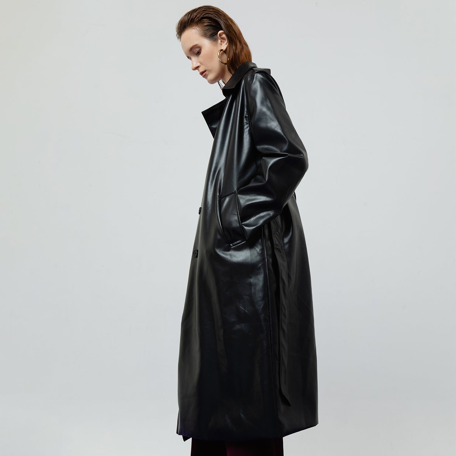 RAVEN LEATHER TRENCH COAT