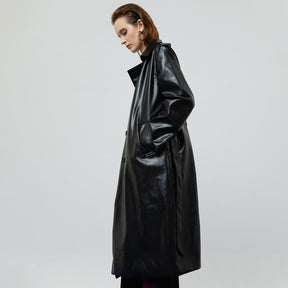 RAVEN LEATHER TRENCH COAT