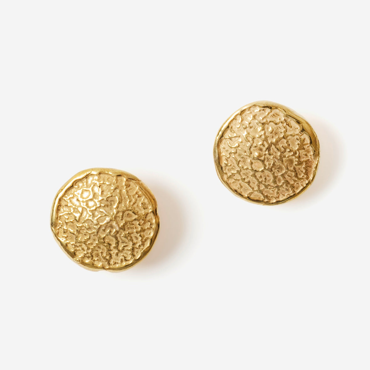 earrings TEXTURED CIRCULAR GOLD PLATED