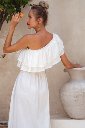 Guadalupe Ruffled Maxi Dress - Off White