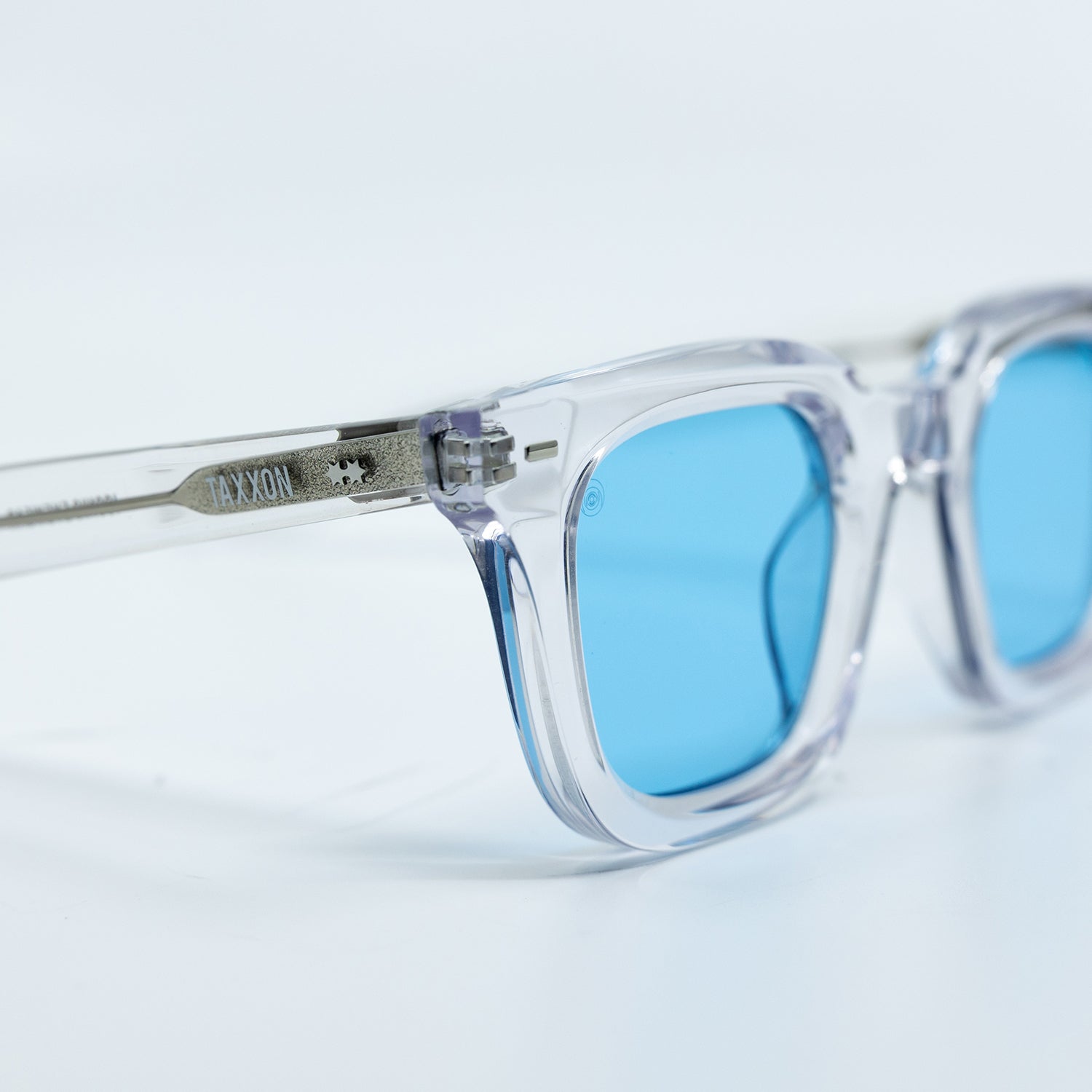 Zid Sunglasses with Clear Frame & Light Blue Lens