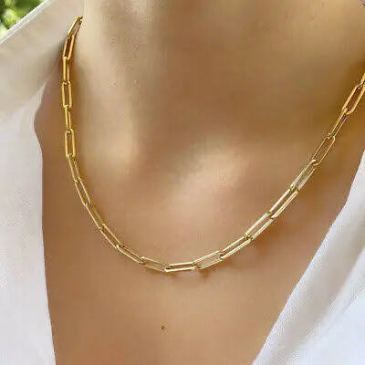 Paper Clip Gold Necklace