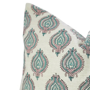 Bold Style Block Print Linen Blend Pillow Cover - Uday