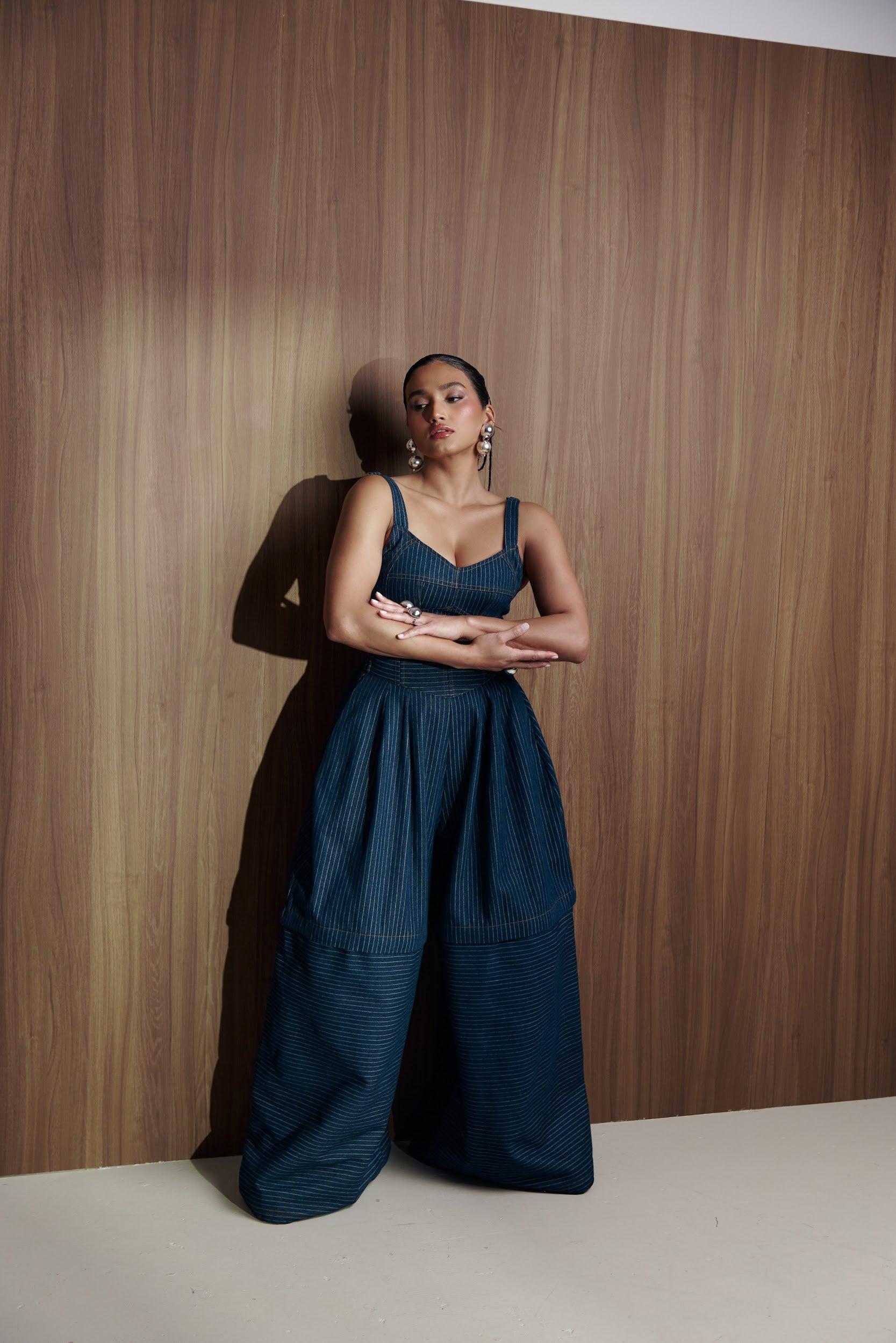 Denim Pinstripe Shani Pants