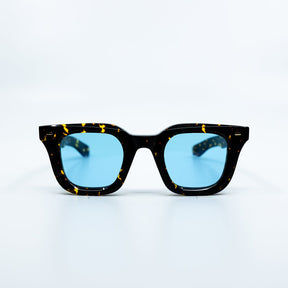 Zid Sunglasses with Tortoise Frame & Light Blue Lens