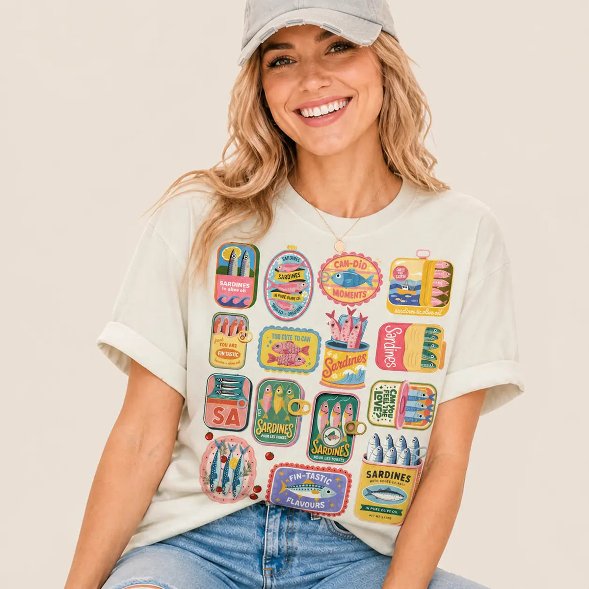 Colorful Sardine Tin Graphic Tee