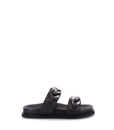 Stylish Black Platform Sandals with Chain Detail Rob