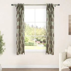 Handmade Vatika Floral Block Print Linen Curtain