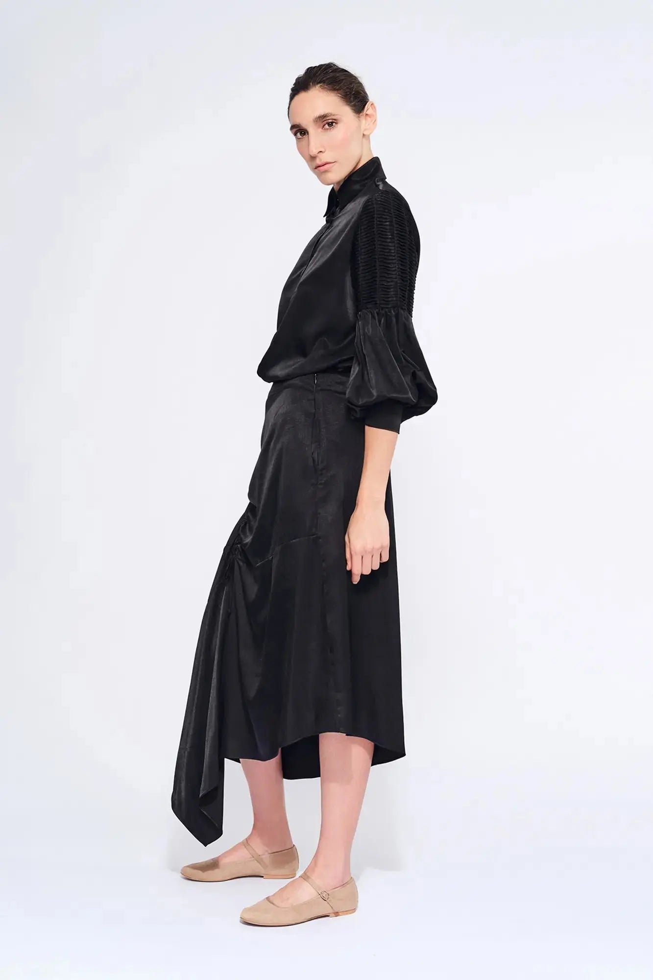 Olenka Ruched Midi Skirt