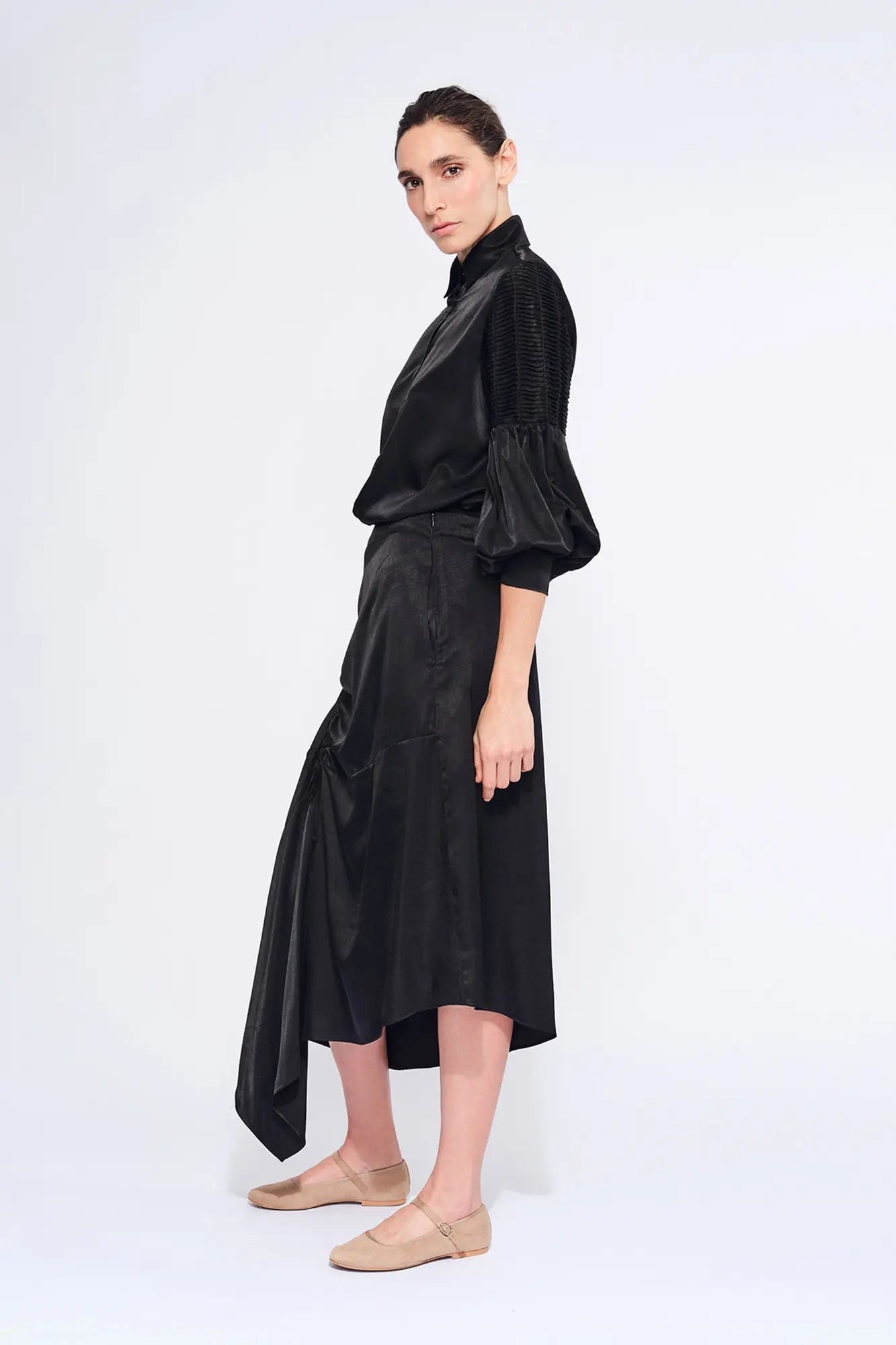 Olenka Ruched Midi Skirt