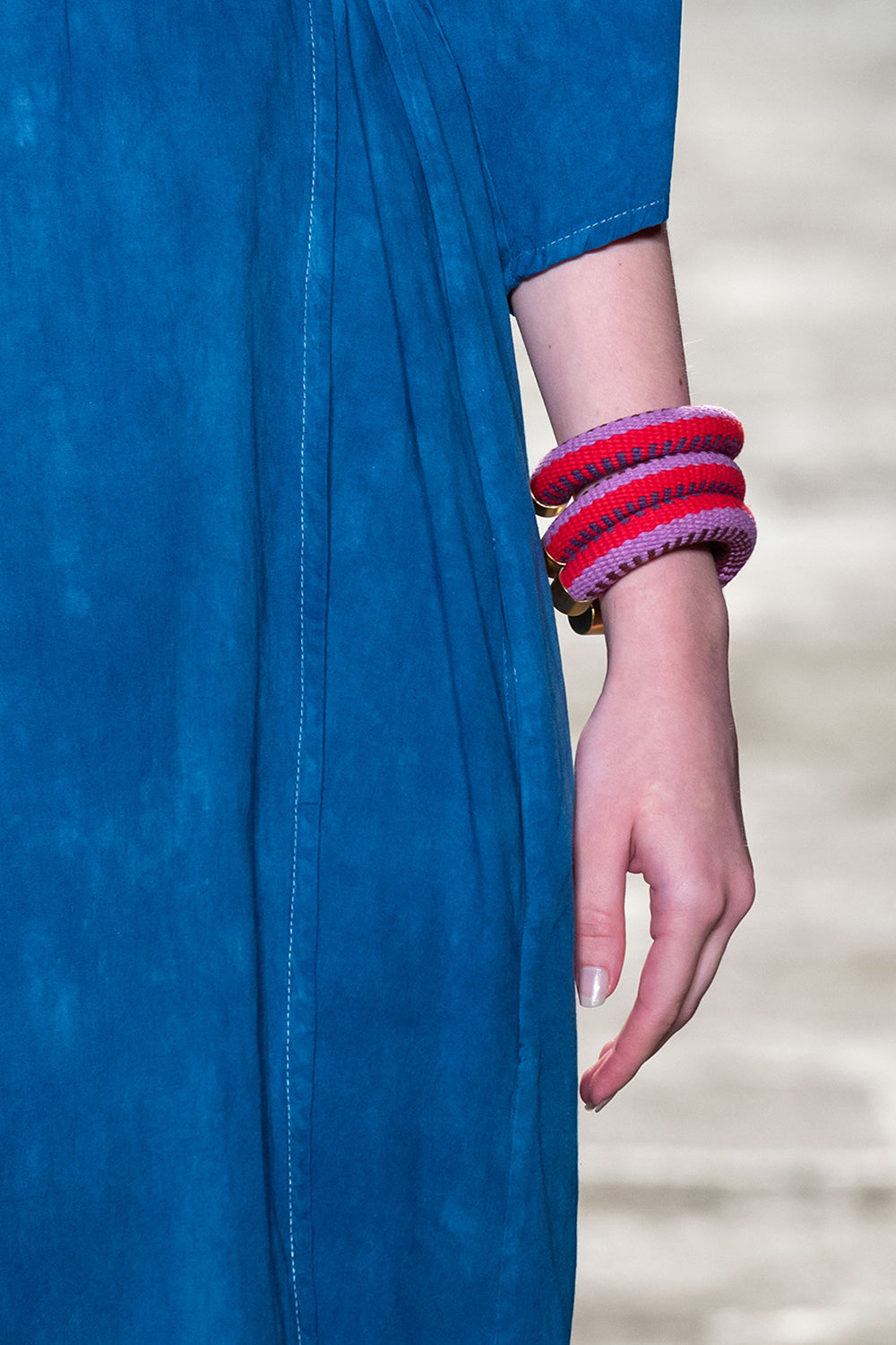 Thick Artisan Round Bracelet - Luxury Textured Statement Piece