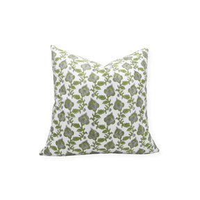 Classic Hand Made Block Print Thick Cotton White Pillow Cover - Madhubala