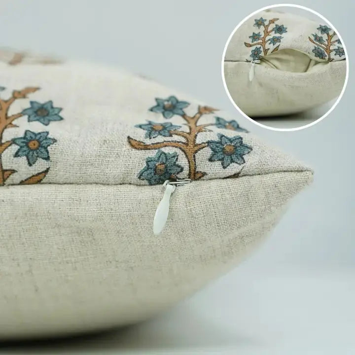 Artisan Hand Made Block Print Pure Linen Pillow Cover- Inderdhanush