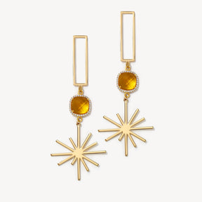 Citrine Radiance Sunburst Earrings