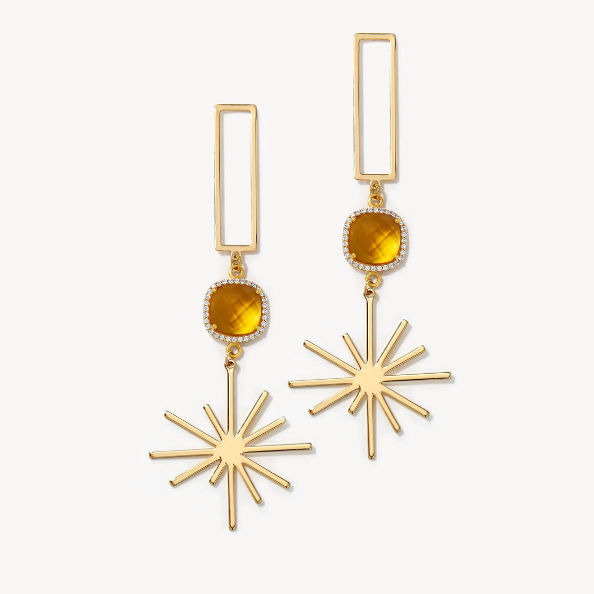 Citrine Radiance Sunburst Earrings
