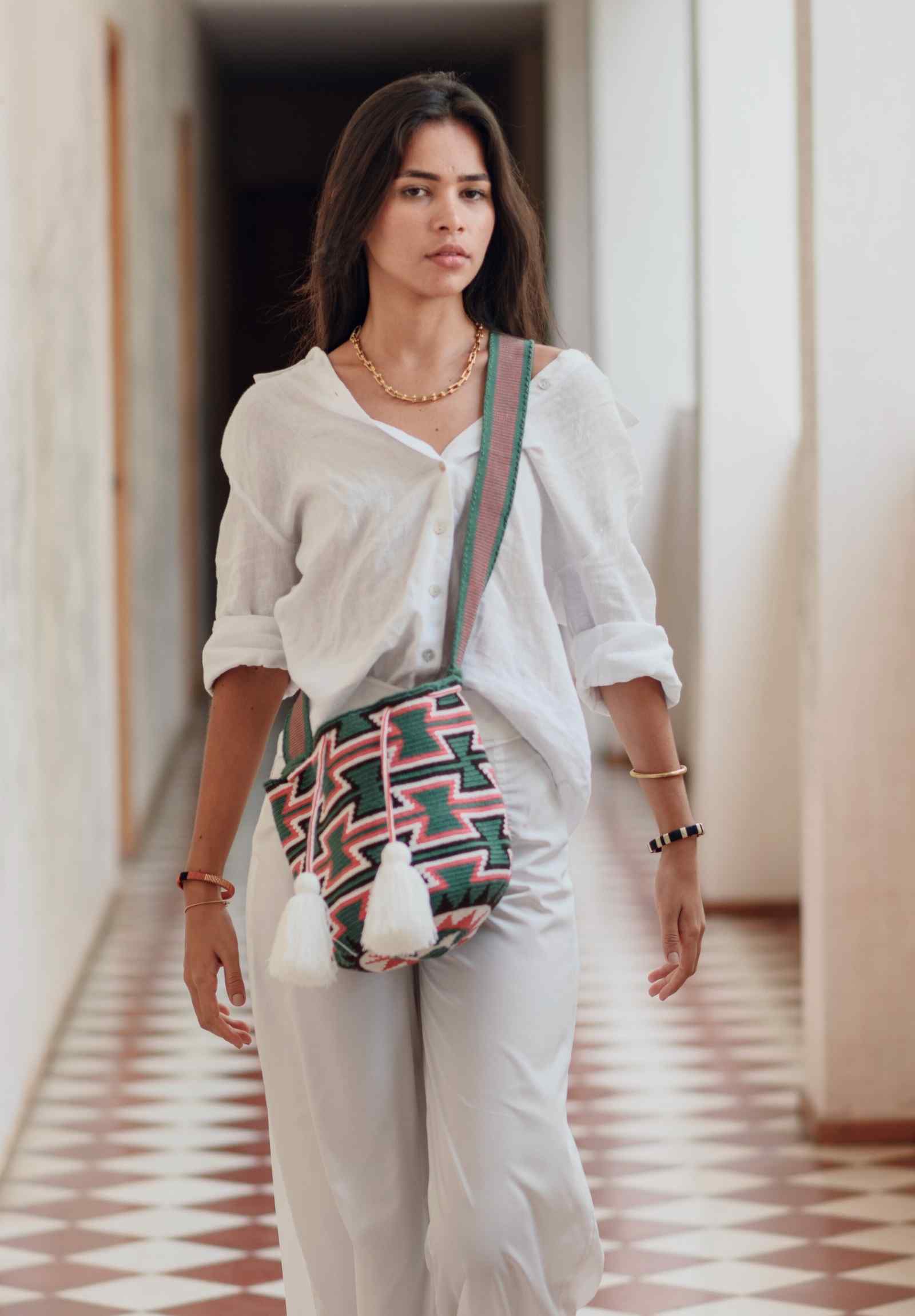 Green Jalia Wayuu Bag