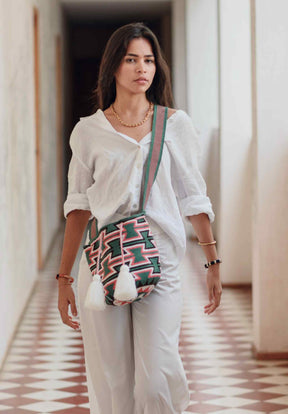 Green Jalia Wayuu Bag
