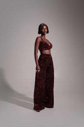 LIZA Sequin Pants in BRONZITE