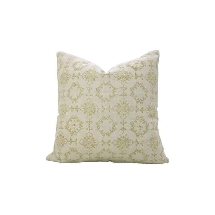 Artfully Block Printed Hand Made Pure Linen Pillow Cover - Chakravyuh
