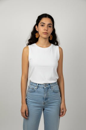 Brit Ceramic Earrings - Earth Tones With Multi-color Glaze