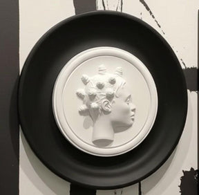 Bantu Knot Bas Relief Wall Sculpture