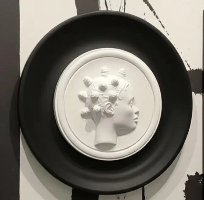 Bantu Knot Bas Relief Wall Sculpture