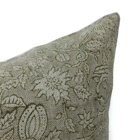 Boho Hanndmade Thick Linen Block Print Cushion Cover - Manikarnika