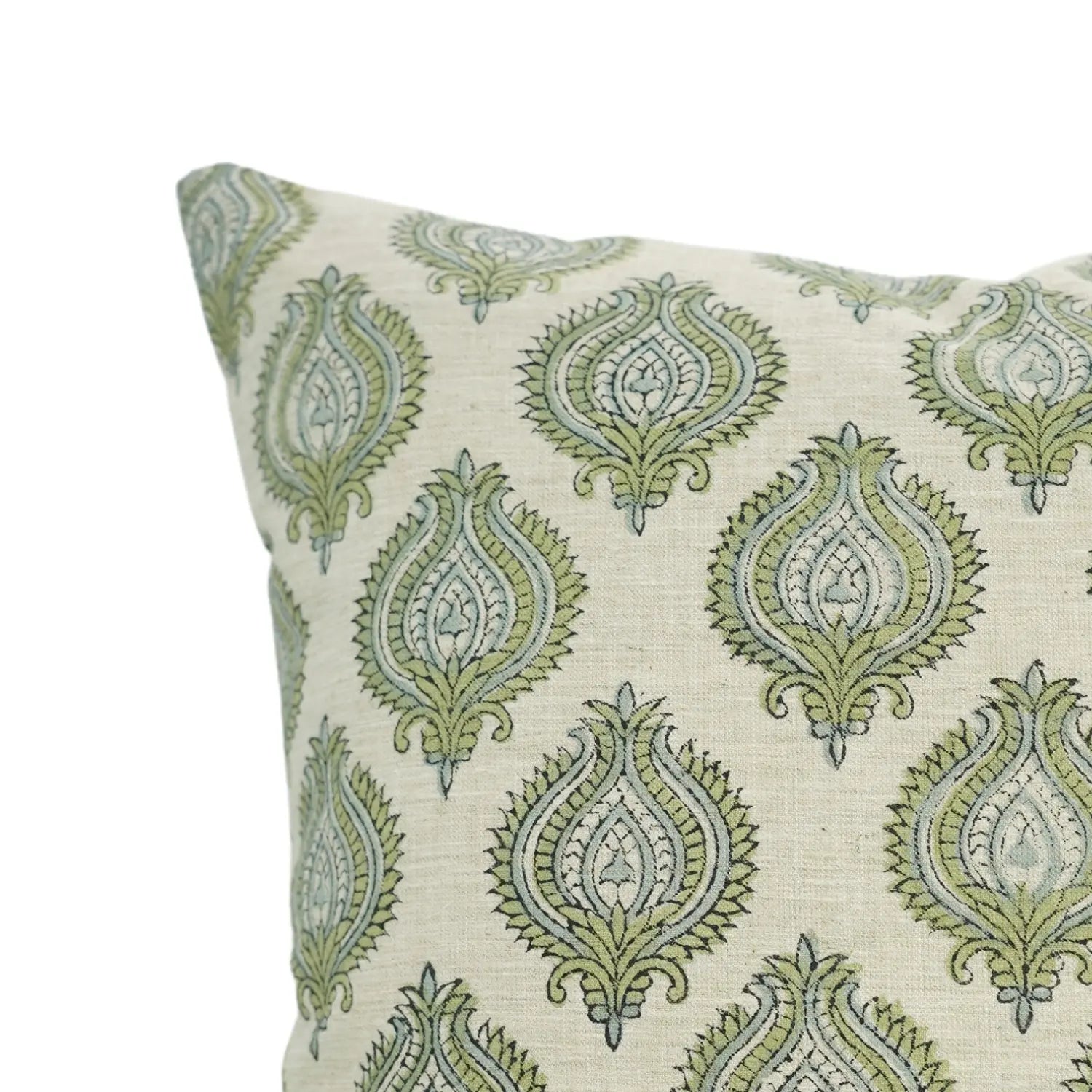 Uday Hand Block Printed Linen Blend Pillow Cover