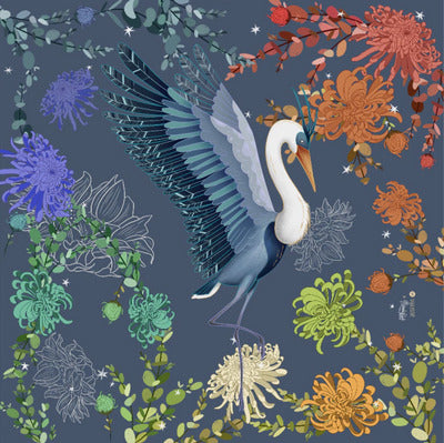 blue heron handkerchief