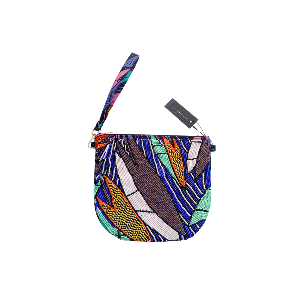 MULTI COLOUR LEAVES | Embellished Luxury Arc Bag