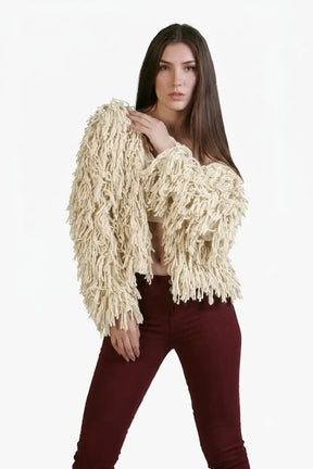 Luxury Alpaca Fringe Cardigan
